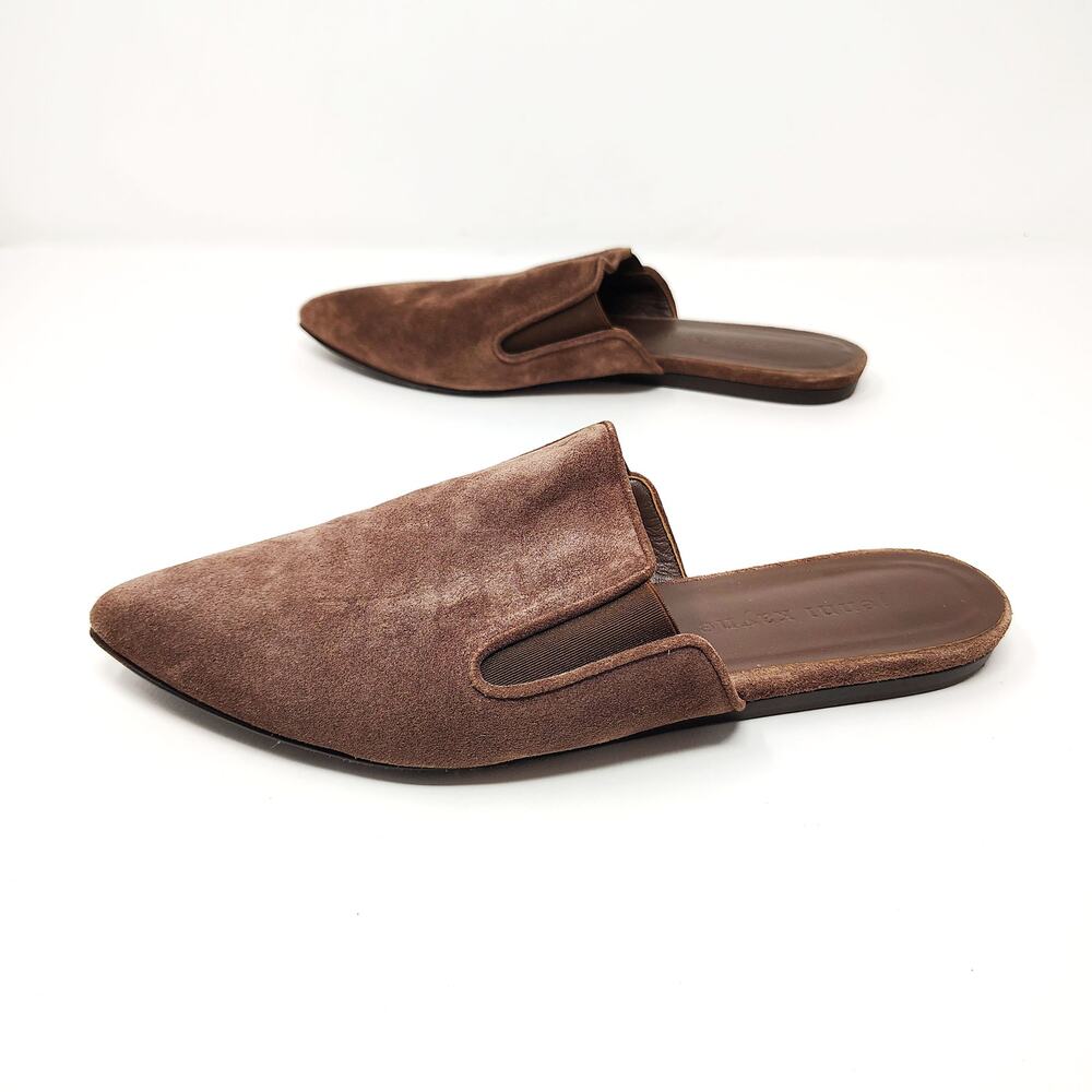 Jenni Kayne Womens 8 38 Shoes Flats Pointed Toe Suede Mules Slip On Brown - Picture 6 of 9